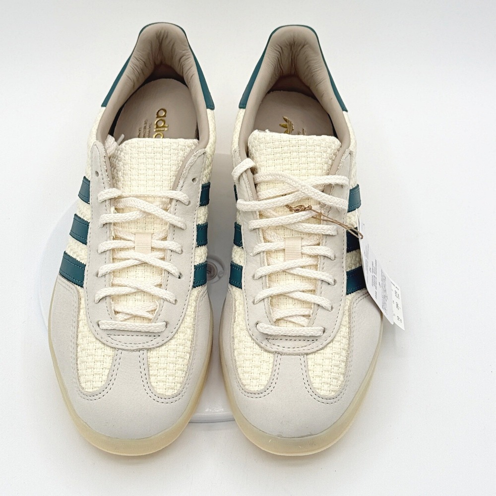 Adidas Gazelle Indoor / Size 13 Men / Woven Cream White Teal JR3837 - NEW - Picture 8 of 11